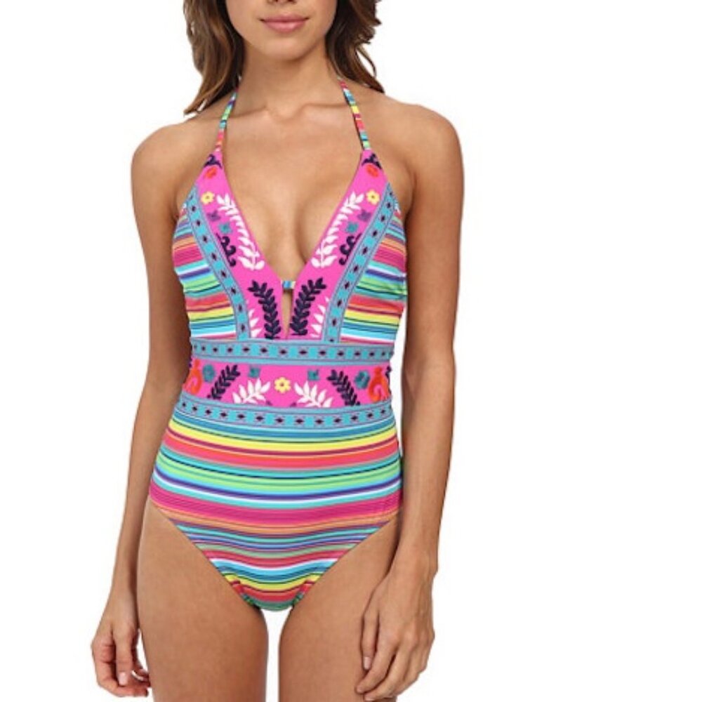 Nanette Lepore Flora Fiesta Goddess One Piece Fiesta Tunic Cover Up Set